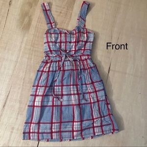 UO COOPERATIVE 🇺🇸 R/W/B Plaid Tie-Back Dress - XS